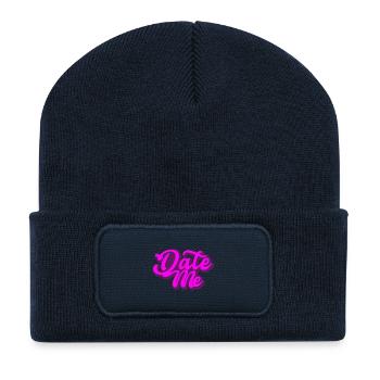 Date Me | present - Recycled Patch Beanie - french navy - Front
