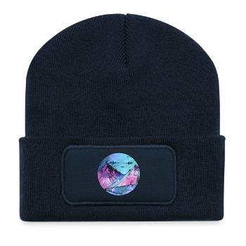 montagnes magiques - Beanie recyclé à patch - bleu marine - Devant