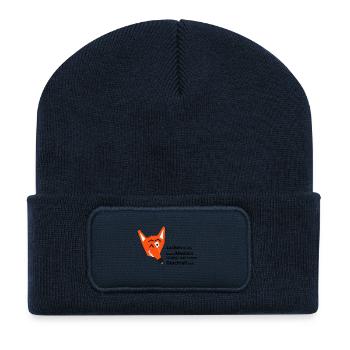 Lachen ist die beste Medizin - Recycelte Patch Beanie - French Navy - Vorne