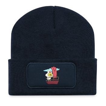 Bacon and eggs Titanic - Recycled Patch Beanie - french navy - Front
