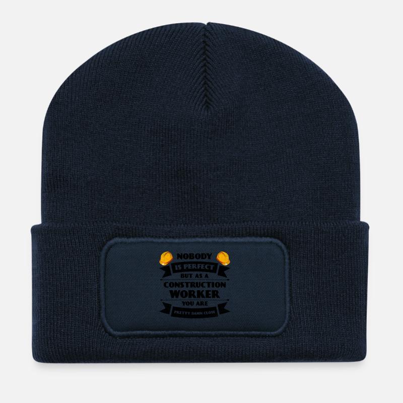 Perfekter Bauarbeiter Bau Handwerk Beton Maurer - Recycelte Patch Beanie - French Navy