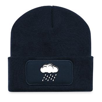 rainbow sun clouds weather rainbow sun cloud40 - Recycled Patch Beanie - french navy - Front
