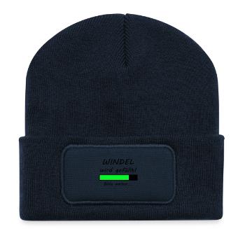 Windel wird gefüllt Bitte warten Ladebalken Baby - Recycelte Patch Beanie - French Navy - Vorne