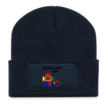 father and son - Recycled Patch Beanie - french navy - Front