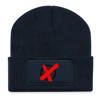 croix élection - Beanie recyclé à patch - bleu marine - Devant