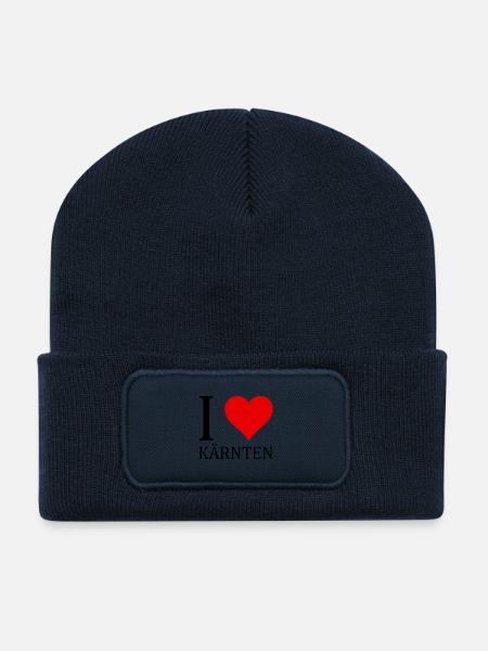 I love Kärnten Geschenk Österreich Idee - Recycelte Patch Beanie - French Navy