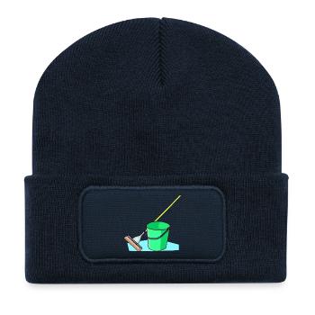 Nettoyage Nettoyage Nettoyage dame balai wischmop53 - Beanie recyclé à patch - bleu marine - Devant