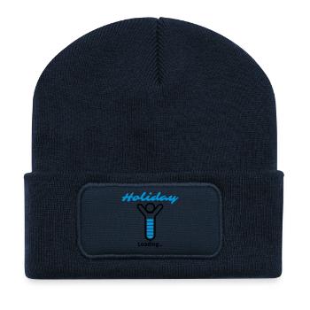 Vacances Chargement ... - Beanie recyclé à patch - bleu marine - Devant