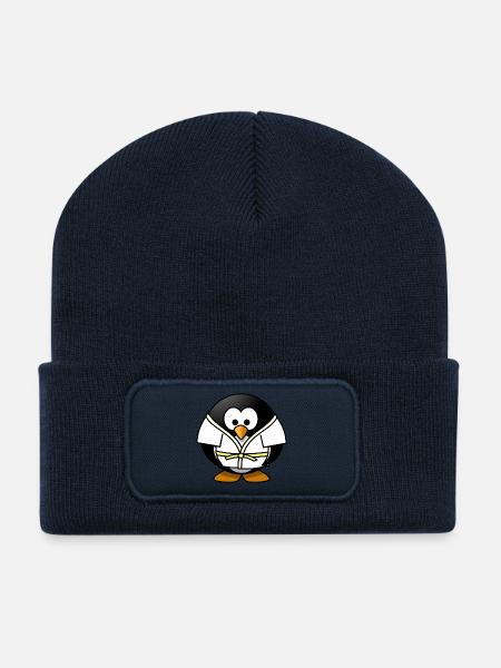 little penguin at the judo - Recycled Patch Beanie - french navy