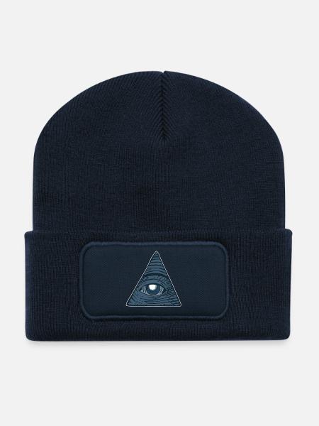 all seeing eye - Recycelte Patch Beanie - French Navy