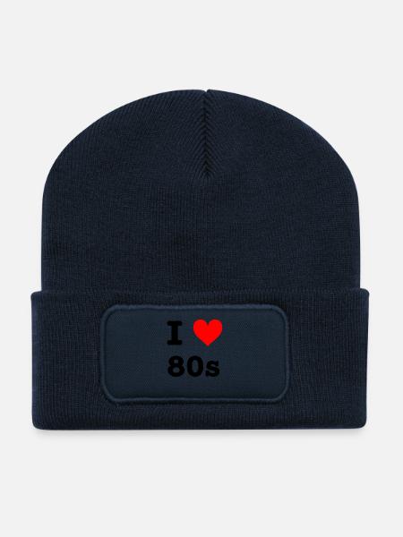 I love 80s - Recycled Patch Beanie - french navy