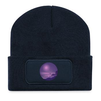 Phare de la nuit Light Purple - Beanie recyclé à patch - bleu marine - Devant