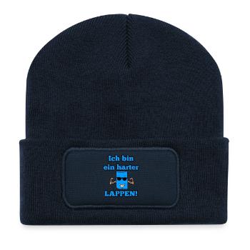 "Ich bin ein harter Lappen" Tshirt - Geschenkidee - Recycelte Patch Beanie - French Navy - Vorne