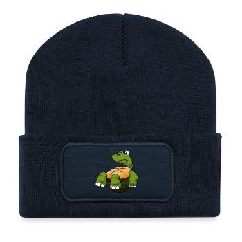Tortoise turtle - Recycled Patch Beanie - french navy - Front