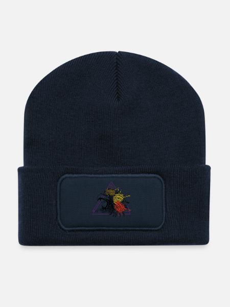 Aztec Native American Woman Headdress T-shirt - Beanie recyclé à patch - bleu marine
