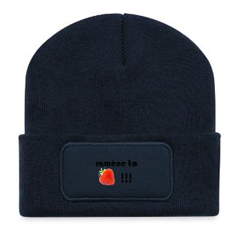 back your strawberry - Recycled Patch Beanie - french navy - Front