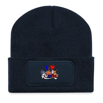 i love russia T-Shirt Russland Geschenk - Recycelte Patch Beanie - French Navy - Vorne