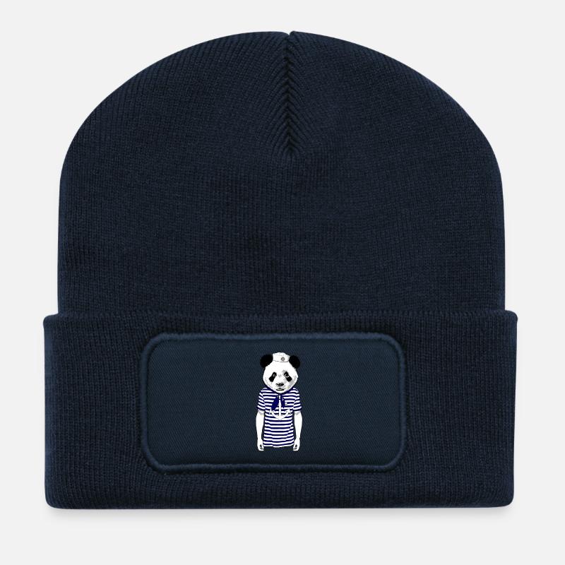 Panda Seemann - Recycelte Patch Beanie - French Navy