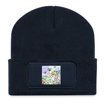 flowers - Recycled Patch Beanie - french navy - Front