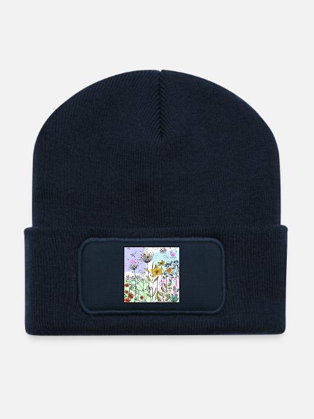 flowers - Recycled Patch Beanie - french navy