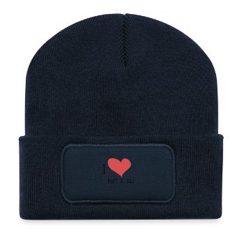 I Love luv Mum & Dad BLACK LABELED - Recycelte Patch Beanie - French Navy - Vorne