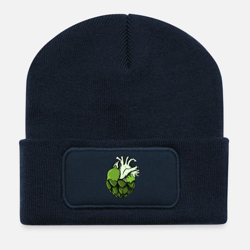 Coeur d'artichaut - Beanie recyclé à patch - bleu marine