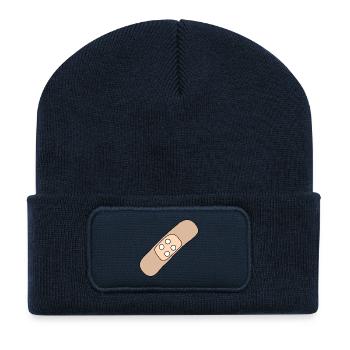 Patch, Wound, Injury, Healing, Gift Idea - Recycled Patch Beanie - french navy - Front