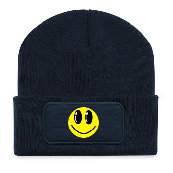 Emote Laugh Grin Smile Gift Idea Happy - Recycled Patch Beanie - french navy - Front