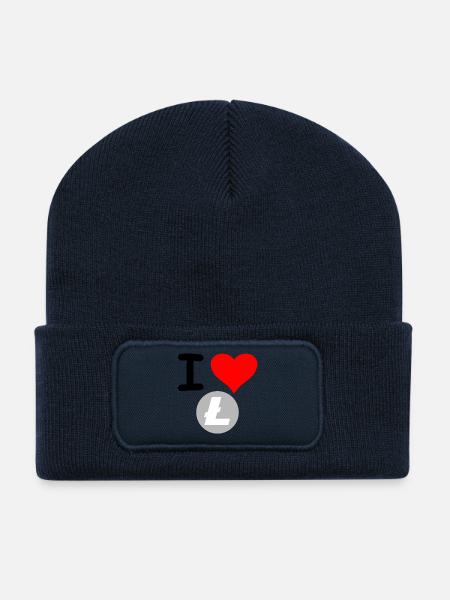 Crypto Love Lite Coin. - Recycled Patch Beanie - french navy