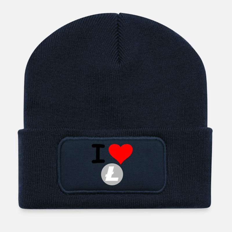 Crypto Love Lite Coin. - Recycelte Patch Beanie - French Navy