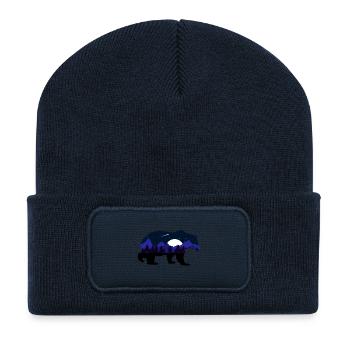 Nature wild 01 - Beanie recyclé à patch - bleu marine - Devant