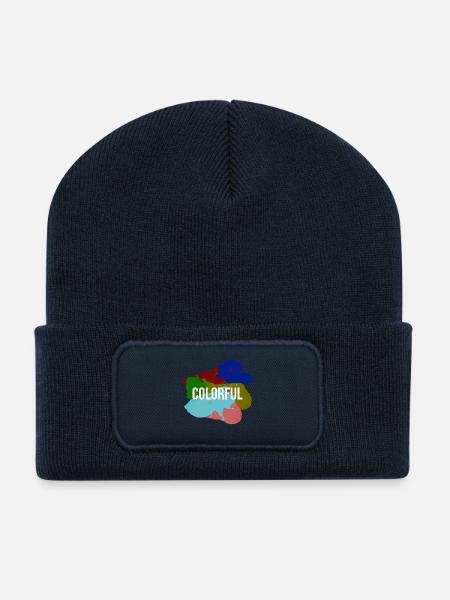 colorful - Recycled Patch Beanie - french navy
