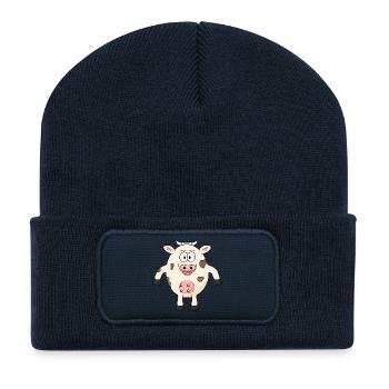 Fette Kuh - Recycelte Patch Beanie - French Navy - Vorne