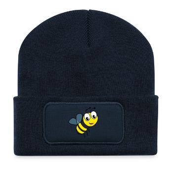 abeille - Beanie recyclé à patch - bleu marine - Devant