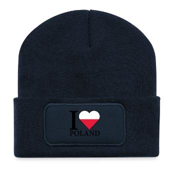 I <3 Poland I love Poland - Recycled Patch Beanie - french navy - Front