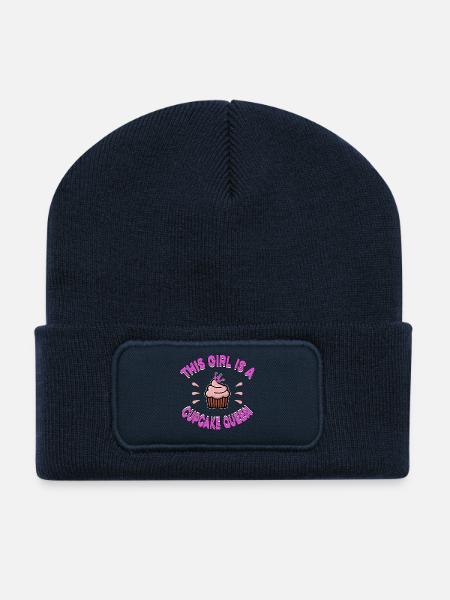 Cupcake / Muffin "This girl is a cupcake queen - Recycled Patch Beanie - french navy