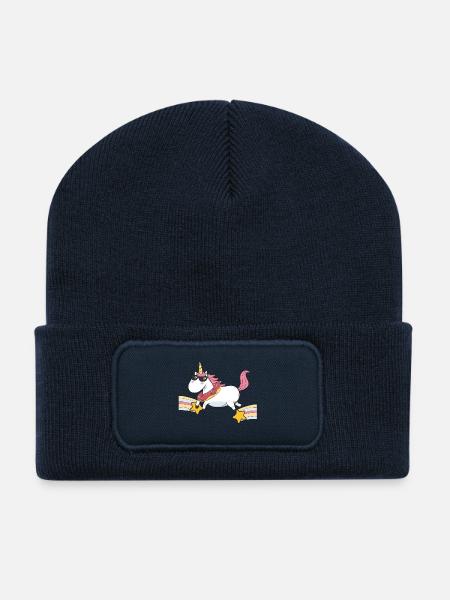 Fliegendes Einhorn - Recycelte Patch Beanie - French Navy