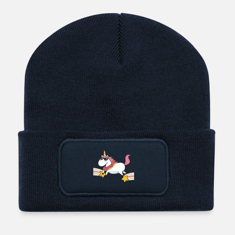 Fliegendes Einhorn - Recycelte Patch Beanie - French Navy