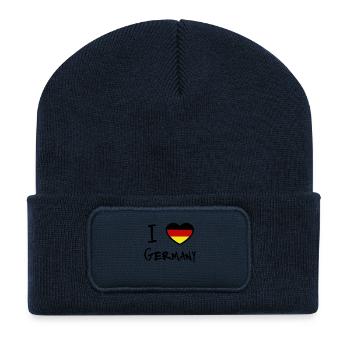 Allemagne - Beanie recyclé à patch - bleu marine - Devant