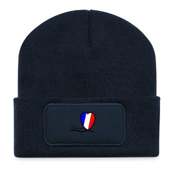 France Coeur Souvenir - Beanie recyclé à patch - bleu marine - Devant