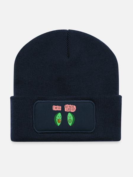 Avocado Joke: Fat Punchlines - Recycled Patch Beanie - french navy