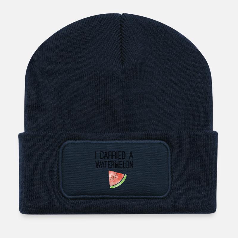 I carried a watermelon - Recycelte Patch Beanie - French Navy