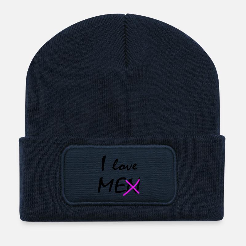 Je m'aime - Beanie recyclé à patch - bleu marine