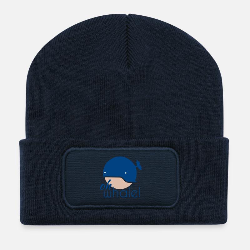 Oh whale! - Recycelte Patch Beanie - French Navy