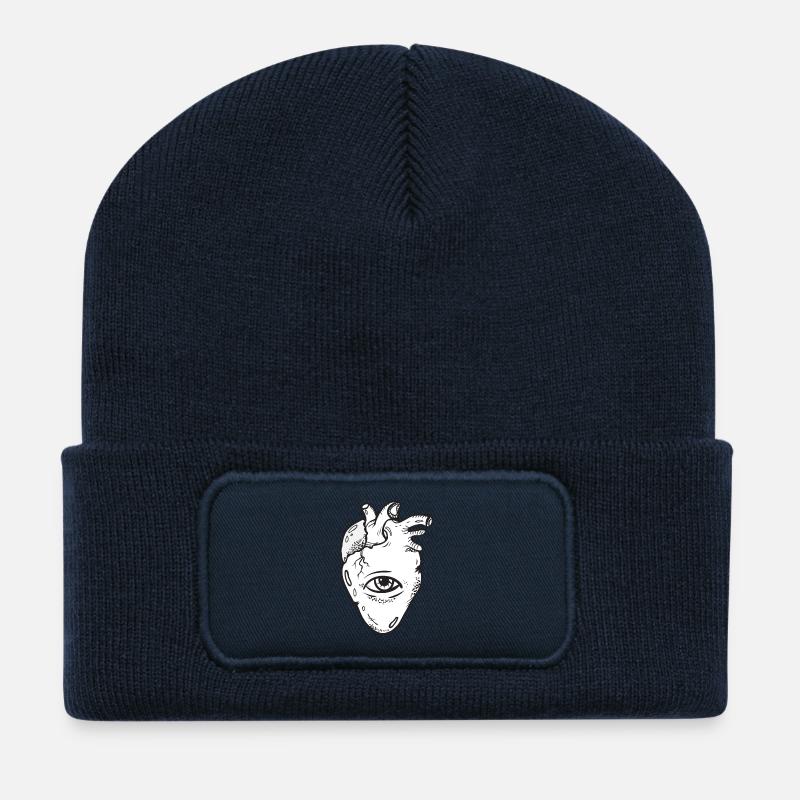 Augenherz ♡ - Recycelte Patch Beanie - French Navy