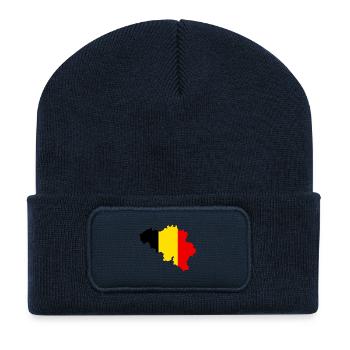 BELGIQUE - Beanie recyclé à patch - bleu marine - Devant