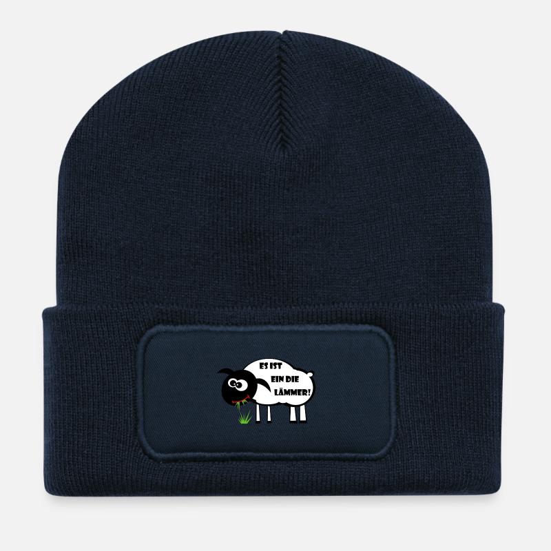 Es ist ein Dilemma! Lamm Geschenkidee - Recycelte Patch Beanie - French Navy