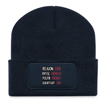Déclaration - Pas de séparation ou de scission - Beanie recyclé à patch - bleu marine - Devant