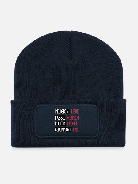 Statement - Keine Trennung oder Spaltung - Recycelte Patch Beanie - French Navy