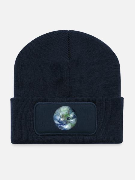planet Earth - Recycled Patch Beanie - french navy